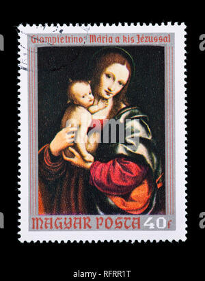 Francobollo da Ungheria raffigurante il Giampietrino pittura Madonna e Bambino Foto Stock