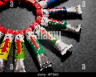 Molti tubi multicolori con acquerelli COLORE ARCOBALENO Foto Stock