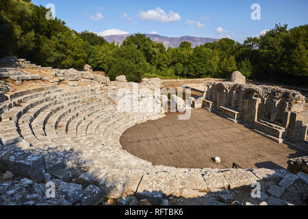 Le rovine della città greca, Butrinto, Sito Patrimonio Mondiale dell'UNESCO, Provincia di Valona, Albania, Europa Foto Stock