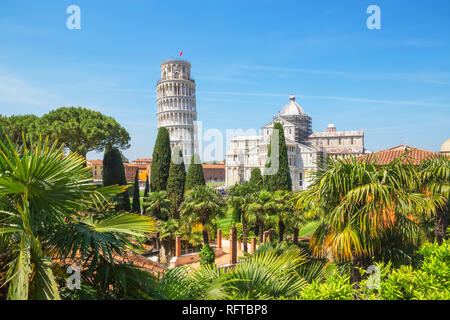 Torre pendente, il Campo dei Miracoli, Sito Patrimonio Mondiale dell'UNESCO, Pisa, Toscana, Italia, Europa Foto Stock