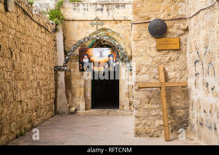 Sant'Elena Chiesa copta, situato sul tetto della chiesa del Santo Sepolcro, stazione 9 sulla Via Dolorosa, Città Vecchia, UNESCO, Gerusalemme, Israele Foto Stock