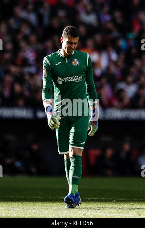 Wanda Metropolitano, Madrid, Spagna. 26 gen, 2019. La Liga calcio, Atletico Madrid contro il Getafe; David Soria (Getafe CF) in azione durante il match Credito: Azione Sport Plus/Alamy Live News Foto Stock