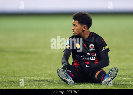 Rotterdam, Paesi Bassi. 26 gen, 2019. ROTTERDAM, 26-01-2019, calcio, stagione 2018/2019, Eredivisie, Van Donge en de Roo Stadium. Excelsior player Marcus Edwards durante il gioco Excelsior - de Graafschap. Credito: Pro scatti/Alamy Live News Foto Stock