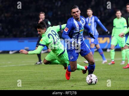 Berlino, Deutschland. 25 Jan 2019. firo: 25.01.2019 calcio, 1.Bundesliga, stagione 2018/2019 Hertha BSC Berlin - FC Schalke 04, | Utilizzo di credito in tutto il mondo: dpa/Alamy Live News Foto Stock