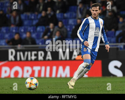 Barcellona, 24-01-2019. Il Copa el Rey 2018/ 2019, round 4 prima gamba. Espanyol-Real Betis. Pablo Piatti dell Espanyol durante il gioco Espanyol-Real Betis. Foto Stock