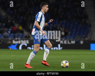 Barcellona, 24-01-2019. Il Copa el Rey 2018/ 2019, round 4 prima gamba. Espanyol-Real Betis. Marc Roca di Espanyol durante il gioco Espanyol-Real Betis. Foto Stock