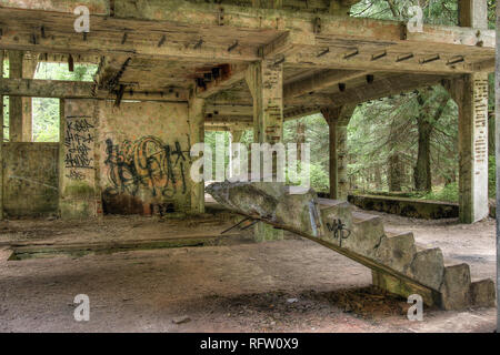 Ex la miniera di stagno abd guerra campo di prigionia Rolava - Sauersack, Monti Metalliferi, Repubblica Ceca Foto Stock