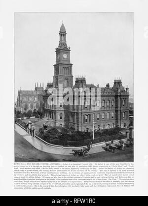 Municipio di Sydney e il Sydney, Australia, antichi Fotografia Australiano, 1893 Foto Stock