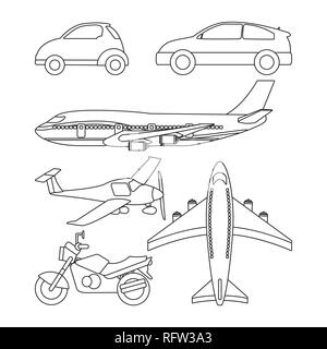 Viaggi e trasporti cartoon Illustrazione Vettoriale