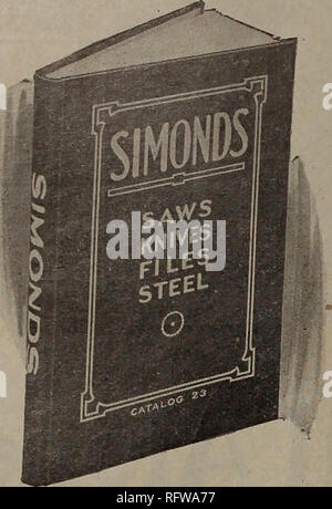 . Canadian Forest industries luglio-dicembre 1923. Macchinoso; le foreste e la silvicoltura; prodotti di foresta; polpa di legno Industria; legno industrie utilizzatrici. 30 CANADA LUMBERMAN Richiedi la tua copia il nuovo catalogo che illustra la sega a vari prodotti di acciaio fabbricato dalla SIMONDS può- ADA SAW COMPANY, LIMITED, contenente informazioni relative a tutti i tipi di seghe, coltelli, file e acciaio con prezzi, è appena fuori dalla pressa e pronto per la distribuzione agli utenti di alta qualità e gli strumenti di bordo. Il libro è un ottimo esempio di come la stampante di arte e illustra e fornisce preziose informazioni sui diversi prodotti w Foto Stock