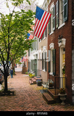 Case a schiera in Old Town Alexandria, Virginia Foto Stock