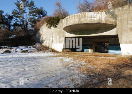 Resti di Fort Dearborn a Odiorne Point State Park in segale, New Hampshire USA. Fort Dearborn è un antico fortilizio militare. Foto Stock