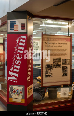 Alessandria il Museo di Archeologia di Alexandria, Virginia Foto Stock