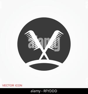 Parrucchiere logo icona, vettore simbolo segno per la progettazione Illustrazione Vettoriale