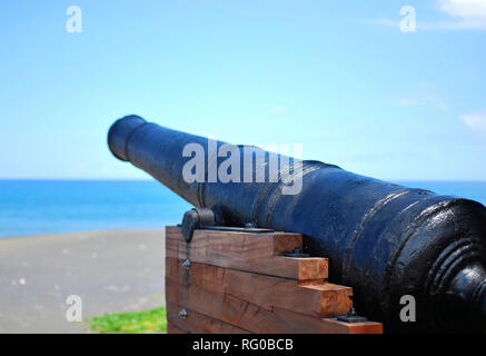 Canon presso la spiaggia di la Reunion Island Foto Stock