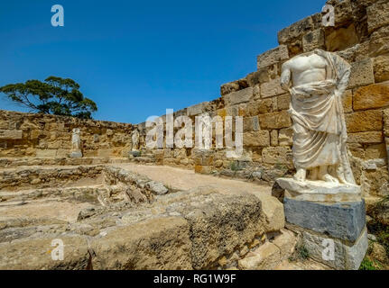 Le rovine di Salamina nel Turksh Repubblica di Cipro Nord (TRNC). Queste rovine Romane data da circa 31BC Foto Stock