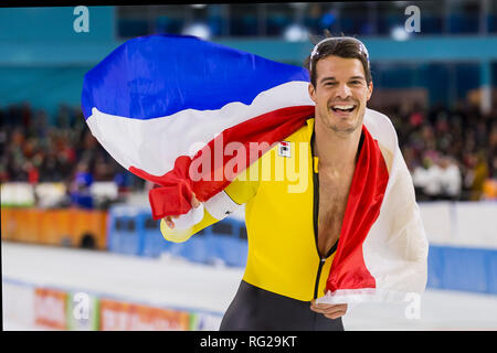 Heerenveen, Paesi Bassi. 27 gennaio, 2019. HEERENVEEN, ghiaccio Thialf Stadium, 27-01-2019 , Stagione 2018 / 2019 , olandese Allround e Sprint Campionati. sprint champion Hein Otterspeer durante il NK Allround Sprint 27 Gennaio Credito: Pro scatti/Alamy Live News Foto Stock