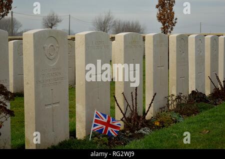 Tyne cot cimitero, Ypres Foto Stock