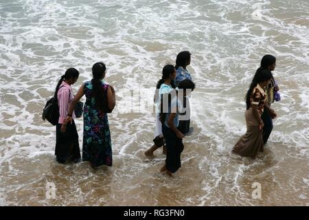 LKA, Sri Lanka : Capitale Colombo, centro città, Galle Face Drive, lungofiume all'Oceano Indiano. . Foto Stock
