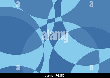 Abstract, la configurazione di sfondo fatta circolare con forme geometriche. Moderno vettore arte in toni di colore blu. Illustrazione Vettoriale