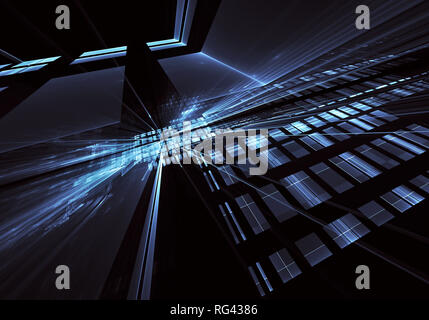 Generata da computer tehnology astratta immagine. Tridimensionale 3D frattale, texture Foto Stock