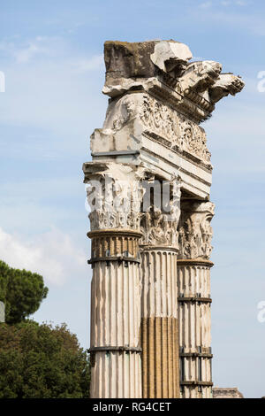 Antiche colonne romane, Foro Romano, Roma, Italia, Europa Foto Stock