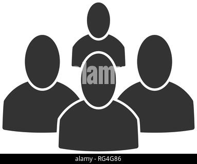 Gruppo, conferenza, azienda, 4 uomo, personale icona piatta. Illustrazione vettoriale EPS10. Illustrazione Vettoriale