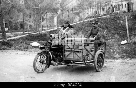 Sidecar, piccioni viaggiatori, 1915-18 Foto Stock