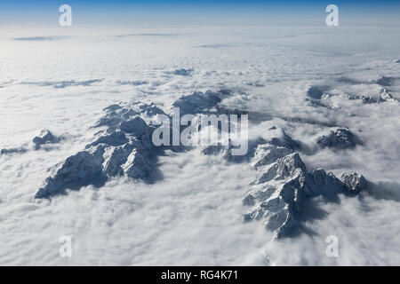 Vista aerea delle Alpi Giulie, Slovenia Foto Stock