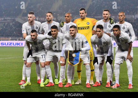 Team Internazionale Milano durante il campionato di Serie A TIM partita di calcio tra Torino FC ed FC Internazionale Milano allo Stadio Grande Torino il 27 gennaio, 2019 a Torino, Italia. Foto Stock