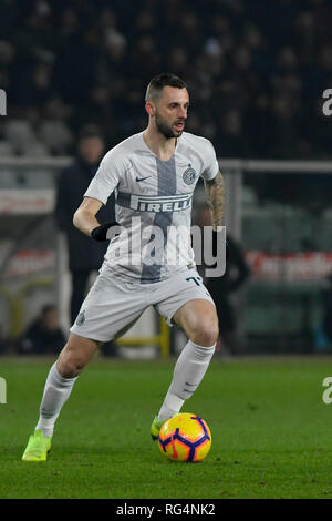 Il 27 gennaio 2019, Stadio Olimpico di Torino, Torino, Italia; di calcio della Serie A, Torino contro Inter Milan; Marcelo Brozovic di Inter sulla sfera Foto Stock