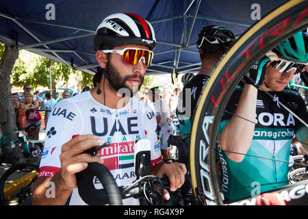 San Juan in Argentina. 27 gennaio, 2019. MENDOZA, Argentina - 27 gennaio: Fernando Garivia, durante theStage 1, 159,1 km. Difunta Correa della trentasettesima Vuelta a San Juan 2019 su gennaio 27, 2019 a San Juan in Argentina. Credito: Alexis Lloret/Alamy Live News Foto Stock