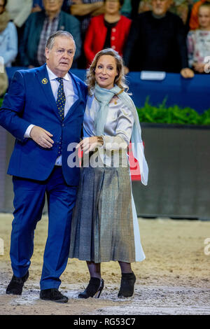 La principessa Margarita e la principessa Beatrice dei Paesi Bassi durante il Jumping Amsterdam World Cup della RAI Amsterdam, 27 gennaio 2019. Foto: Patrick van Katwijk | Foto Stock