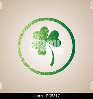 Foglie di trifoglio nel telaio a cerchio. Happy st Patrick s Day 10 eps Illustrazione Vettoriale