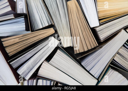 Aprire libri close up - vista superiore Foto Stock