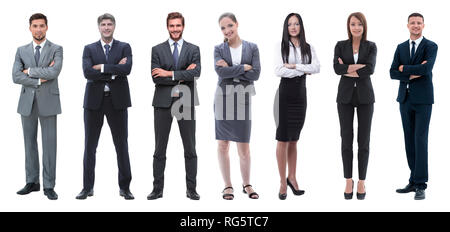 Collage di età mista di gruppo focalizzato i professionisti aziendali Foto Stock