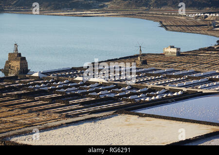 Salinas del Janubio, Lanzarote, Kanarische isole, Spanien, Europa Foto Stock