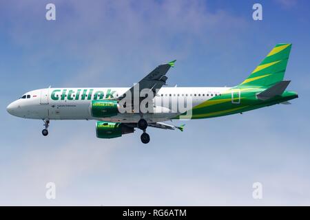 Jakarta, Indonesia - 26. Gennaio 2018: Citilink Airbus A320 a Jakarta airport (CGK) in Indonesia. | Utilizzo di tutto il mondo Foto Stock