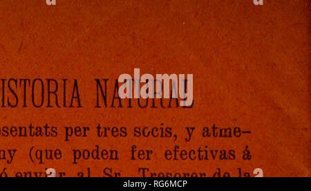 . ButlletÃ- de la InstituciÃ³ Catalana d'HistÃ²ria naturale. Storia naturale. " Â ..";â : wlâ¢Ã¯Ã¯QwW 'â ' -. INSTITUCIÃ CATALANA D'historia naturale numeraris Socis.âDeuen ser presentats per tres socis, y atme- sos en sessiÃ³. Pagan deu pessetaÂ" 1' qualsiasi (que poden fer efectivas Ã D. LluÃ s Soler, Raurich, 9, Barcellona, Ã³ enviar al Suor Tresorer de la InstituciÃ³, ParadÃ-s, 10, l.er), reben totas las publicacions de la so- cietat y poden consultar la Biblioteca y Museo. ButlletÃ-.âCada mes surt el ButlletÃ- de la InstituciÃ³, menos los mesos de Juliol, Agost y Septembre. Anuncis.âEls de cam Foto Stock