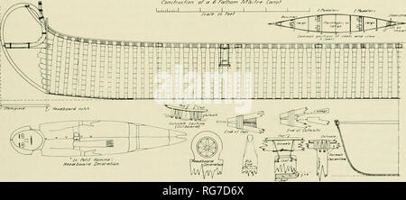 . Bollettino - Stati Uniti Museo Nazionale. La scienza. Fur-Trade canoe di tutti birch di corteccia di forme di canoa, i più famosi sono stati la canots du maitre o maitre canots (anche chiamato nord canoe, grandi canoe o rabeskas), delle grandi imprese di pelliccia del Canada. Questi grandi canoe sono state sviluppate in anticipo, come abbiamo visto nel dominio coloniale francese di record e rimase una parte vitale del commercio di pellicce fino verso la fine del XIX secolo a duecento anni di uso e sviluppo perlomeno. Una storia completa del canadese e statunitense del commercio di pellicce deve ancora essere scritto; quando uno appare ho Foto Stock