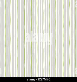 Color Pastello Thin disegnati a mano non uniforme ondulata strisce verticali bianche sul vettore Backrgound Seamless Pattern. Classic Abstract Geo Texture. Whimsica moderno Illustrazione Vettoriale
