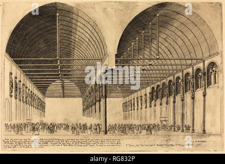 La Salle des pas perdus à l'ancien Palais-de-giustizia, Parigi (l'anticamera del Palazzo di Giustizia di Parigi). Data: 1855. Medio: l'attacco. Museo: National Gallery of Art di Washington DC. Autore: CHARLES MERYON. Dopo Jacques Androuet Du Cerceau. Foto Stock