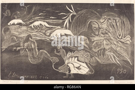 L'universo è creato (L'Univers est cree). Data: c. 1894. Medium: xilografia stampati in nero e grigio da Pola Gauguin nel 1921. Museo: National Gallery of Art di Washington DC. Autore: Paul Gauguin. Foto Stock