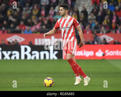 GIRONA, 27-01-2019. LaLiga 2018/ 2019, la data 21. Girona-Barcelona. Juanpe di Girona durante il gioco Girona-Barcelona Foto Stock