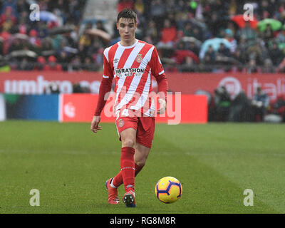 GIRONA, 27-01-2019. LaLiga 2018/ 2019, la data 21. Girona-Barcelona. Valery Fernandez durante il gioco Girona-Barcelona Foto Stock