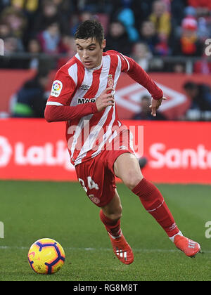 GIRONA, 27-01-2019. LaLiga 2018/ 2019, la data 21. Girona-Barcelona. Valery Fernandez durante il gioco Girona-Barcelona Foto Stock