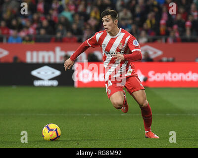 GIRONA, 27-01-2019. LaLiga 2018/ 2019, la data 21. Girona-Barcelona. Valery Fernandez durante il gioco Girona-Barcelona Foto Stock