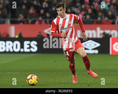 GIRONA, 27-01-2019. LaLiga 2018/ 2019, la data 21. Girona-Barcelona. Valery Fernandez durante il gioco Girona-Barcelona Foto Stock