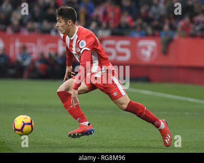 GIRONA, 27-01-2019. LaLiga 2018/ 2019, la data 21. Girona-Barcelona. Valery Fernandez durante il gioco Girona-Barcelona Foto Stock