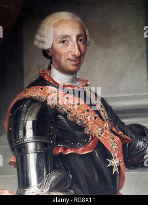 Anton Rafael Mengs / 'Carlos III' Hacia 1761 Escuela Alemana, Óleo sobre lienzo, 151,1 cm x 109 cm, P02200. Autore: MENGS ANTON RAFAEL (1728-1779). Foto Stock